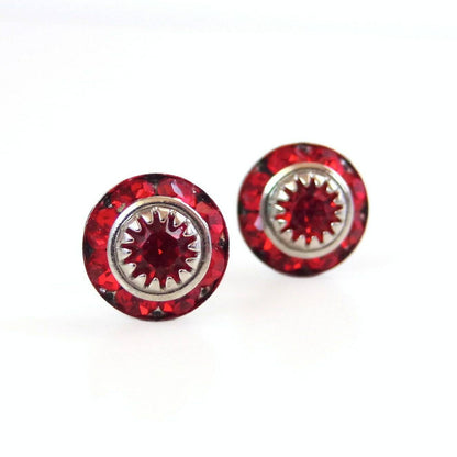 Boucles d'oreilles en cristal Swarovski rouge vif 