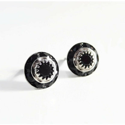 Black crystal studs