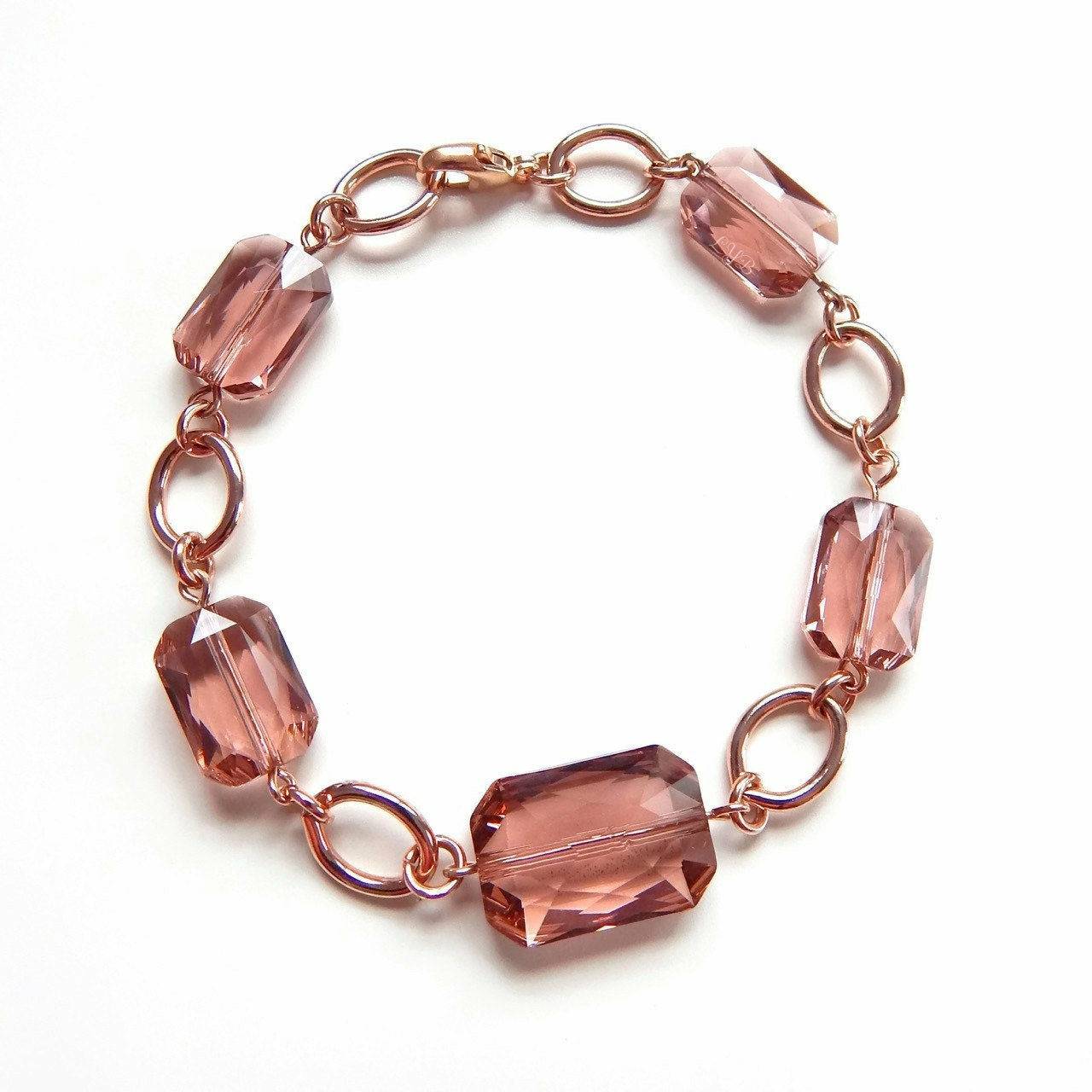 Rose gold crystal on sale bracelet