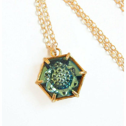 Collier en cristal vert foncé