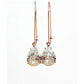 Clear crystal earrings on rose gold